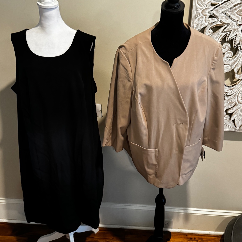 Very Pretty Plus Size Sag Harbor Plus Size Black Dress With Heather Jacket. New